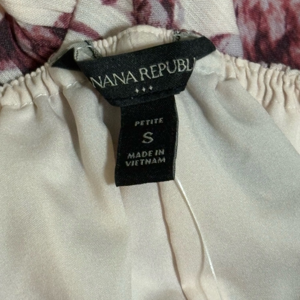 Banana Republic Factory Tiered Flounce Gauze Dress in Pink Sz Small Petite PS SP - Picture 8 of 11